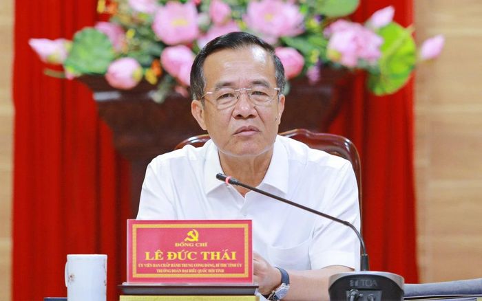 Bí thư Tỉnh ủy Lê Đức Thái chủ trì buổi làm việc.