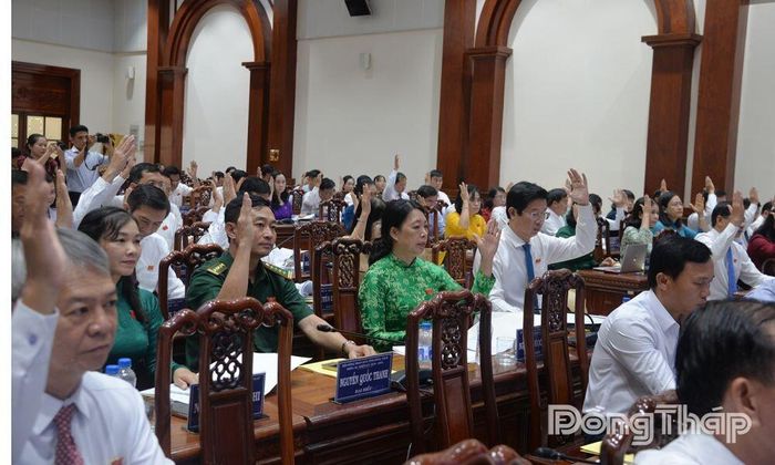Đại biểu biểu quyết tại kỳ họp