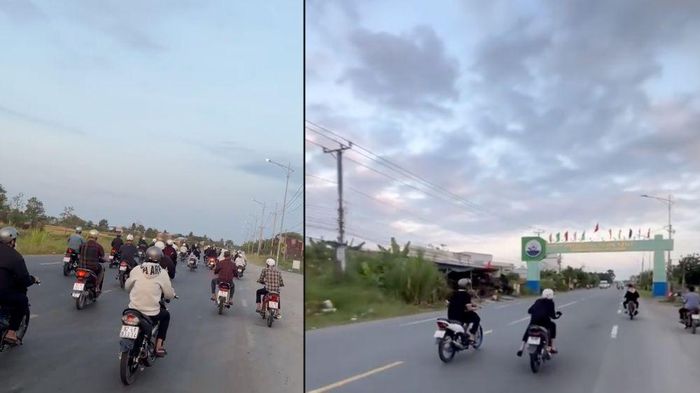 Nhóm thanh thiếu niên tụ tập trên địa bàn tỉnh Đồng Tháp. Ảnh cắt từ clip do công an cung cấp