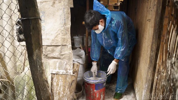 Lực lượng chuyên môn xã Gia Hội tổ chức phun hóa chất khử trùng, tiêu độc chuồng trại và khu vực chăn nuôi nhằm ngăn chặn dịch tả lợn châu Phi lây lan.