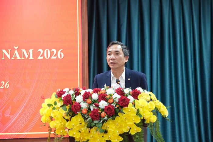 Phó Trưởng Ban Tuyên giáo và Dân vận Tỉnh ủy Lâm Đồng Hoàng Mạnh Thắng phát biểu kết luận hội nghị