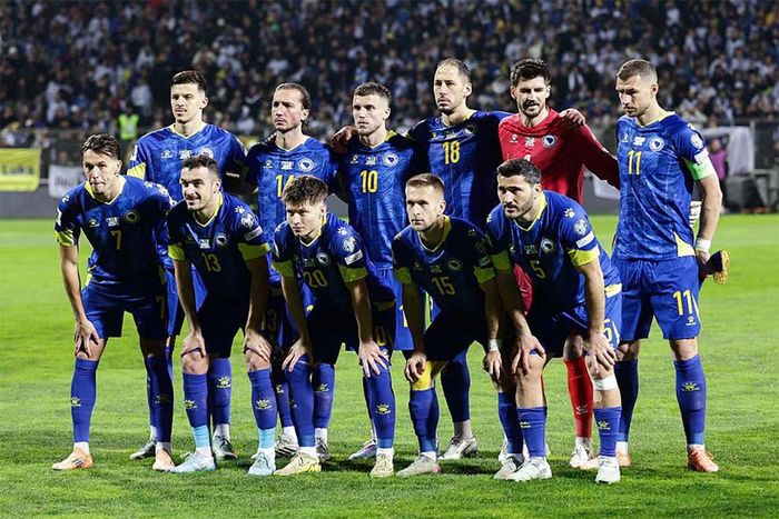 Đội tuyển Bosnia &amp; Herzegovina dự World Cup 2026 sau khi thắng Italy ở trận chung kết play-off. (Ảnh: UEFA)