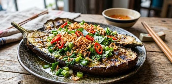 Cà tím nướng.