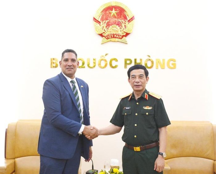 Phó Thủ tướng Chính phủ, Bộ trưởng Bộ Quốc phòng Phan Văn Giang tiếp Đại sứ Thụy Điển tại Việt Nam Johan Ndisi - Ảnh: VGP/Nguyễn Hoàng