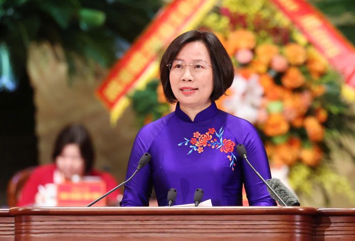  Bà Bùi Huyền Mai, Chủ tịch Ủy ban MTTQ Việt Nam thành phố Hà Nội. Ảnh: QUANG PHÚC 