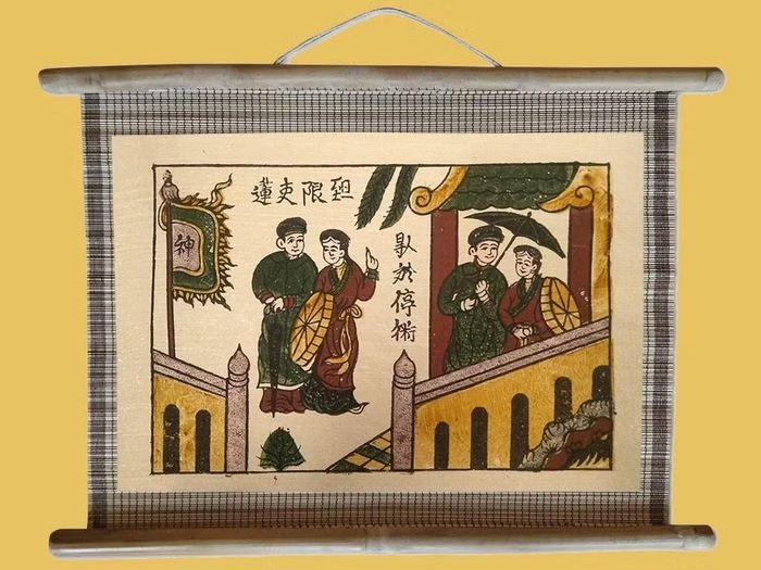 Tranh Đông Hồ “Hát quan họ”.