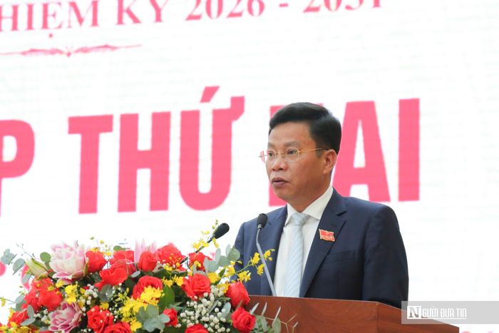 Ông Lưu Văn Trung - Chủ tịch HĐND tỉnh Lâm Đồng - phát biểu khai mạc tại kỳ họp.
