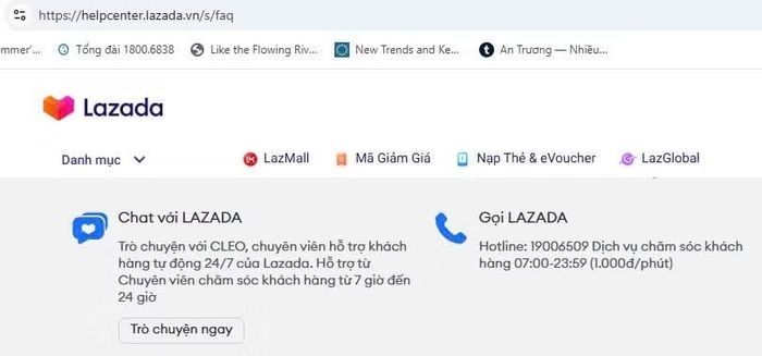 Trung tâm Hỗ trợ của Lazada