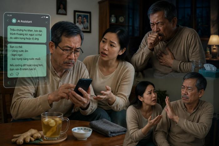 Bác Dũng tin vào những câu trả lời từ AI hơn là lời khuyên đi khám của con gái. (Ảnh: ChatGPT).