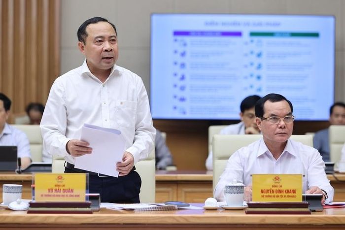 Bộ trưởng Bộ Khoa học và Công nghệ Vũ Hải Quân phát biểu - Ảnh: VGP.