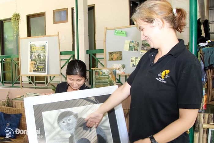 Chuyên gia cứu hộ động vật hoang dã nước ngoài làm việc tại Vườn quốc gia Cát Tiên. Ảnh: Công Nghĩa