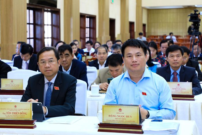 Phó Chủ nhiệm Ủy ban Công tác đại biểu của Quốc hội Đặng Ngọc Huy và các đại biểu HĐND tỉnh Lâm Đồng dự kỳ họp