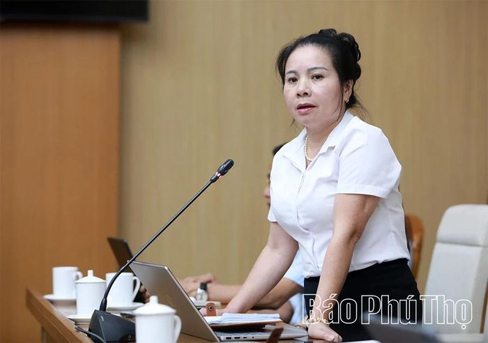 Lãnh đạo Trung tâm Y tế khu vực Đà Bắc đề xuất, kiến nghị một số nội dung tại hội nghị.