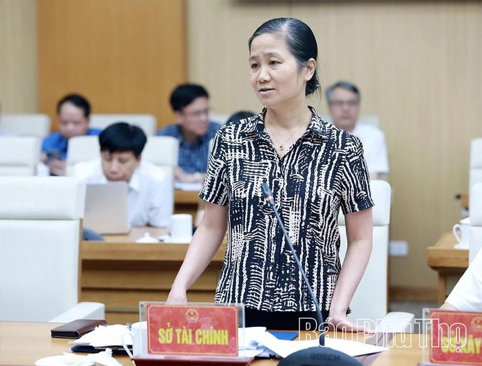 Lãnh đạo Sở Tài chính phát biểu ý kiến tại hội nghị.