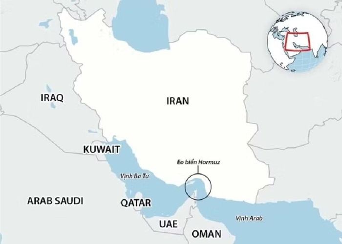 Vị trí eo biển Hormuz. Đồ họa: Guardian.