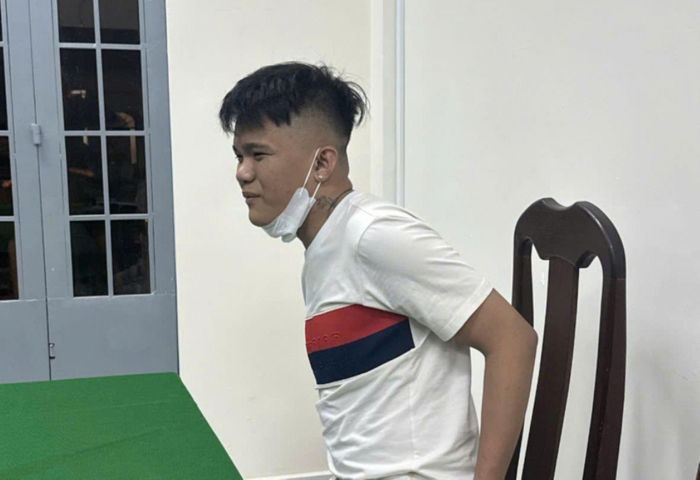 Các đối tượng Thanh, Định, Khang tại cơ quan Công an