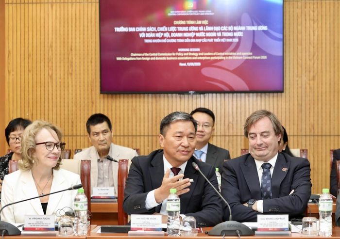 Đại diện các Hiệp hội, doanh nghiệp nước ngoài đưa ra những đề xuất nhằm nâng cao năng lực thu hút FDI của Việt Nam trong thời gian tới. (Ảnh:Việt Dũng)