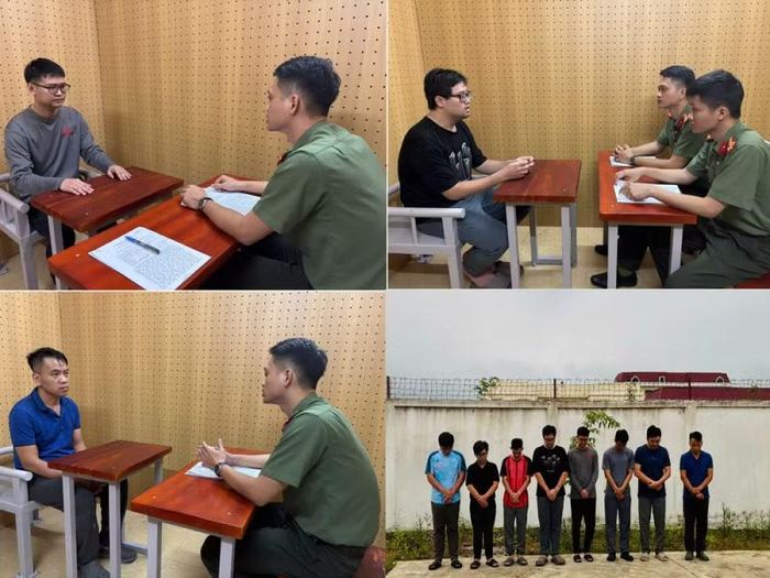 Cơ quan điều tra làm việc với các đối tượng trong vụ án.