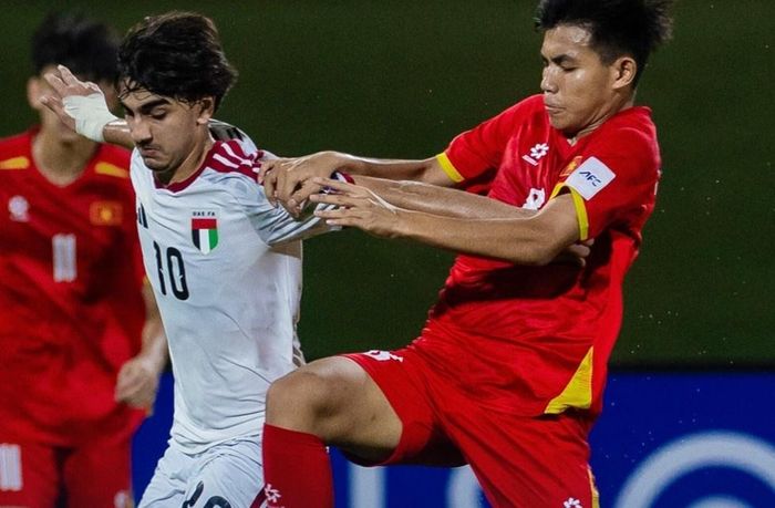  U17 Việt Nam xuất sắc đánh bại UAE. Ảnh: AFC 
