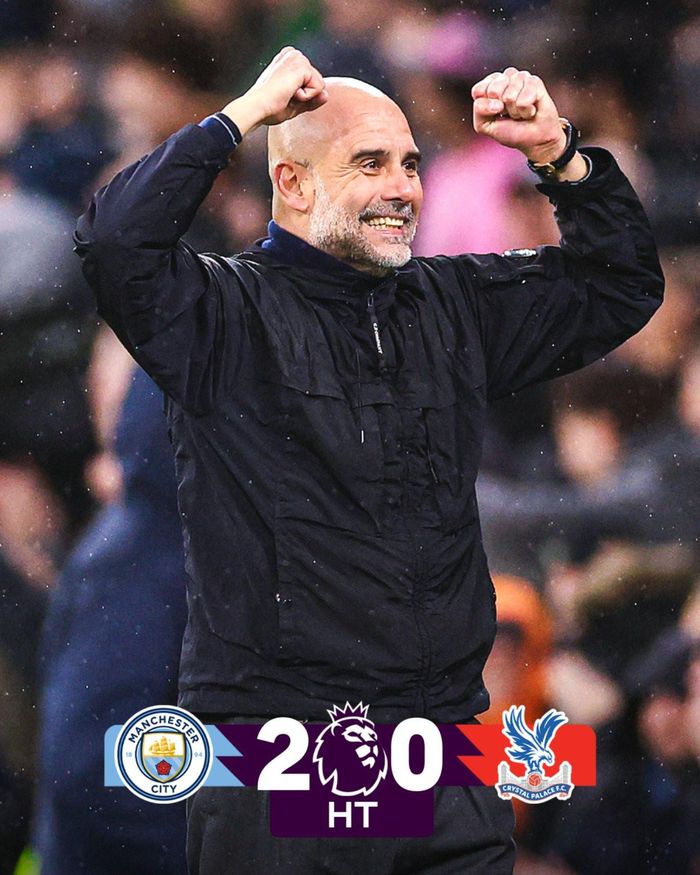 45 phút đầu khép lại với tỷ số 2-0 nghiêng về Man City