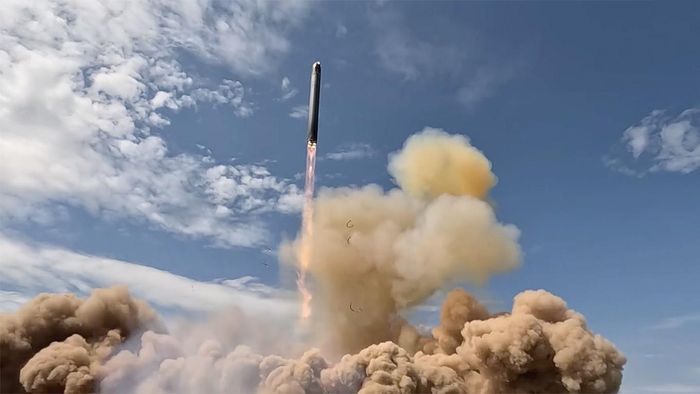 Phóng thử tên lửa đạn đạo liên lục địa (ICBM) RS-28 Sarmat ngày 12/5/2026. Ảnh: Bộ Quốc phòng Nga.