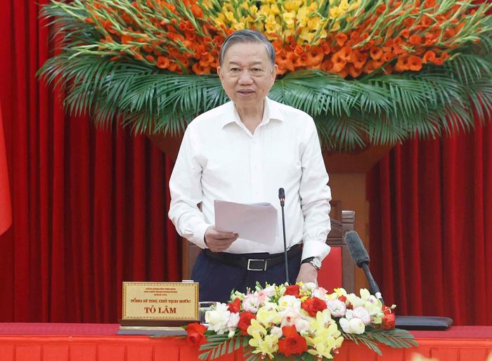 Tổng Bí thư, Chủ tịch nước Tô Lâm phát biểu tại phiên họp. Ảnh: TTXVN