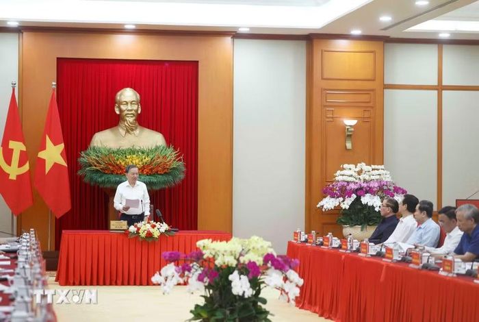 Tổng Bí thư, Chủ tịch nước Tô Lâm, Trưởng Ban Chỉ đạo phát biểu. (Ảnh: Thống Nhất/TTXVN)