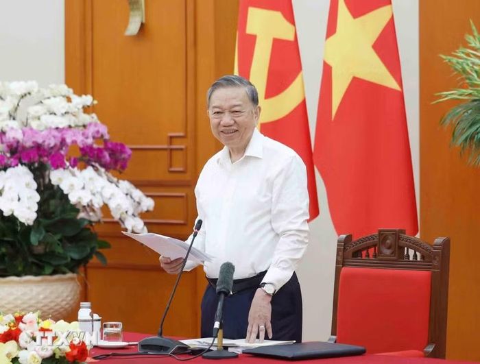 Tổng Bí thư, Chủ tịch nước Tô Lâm, Trưởng Ban Chỉ đạo phát biểu. (Ảnh: Thống Nhất/TTXVN)