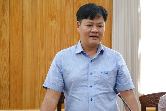 Đại diện lãnh đạo Sở Nông nghiệp và Môi trường phát biểu tại buổi làm việc