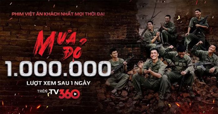 “Mưa đỏ” cán mốc 1 triệu lượt xem sau 24 giờ phát miễn phí trên TV360.