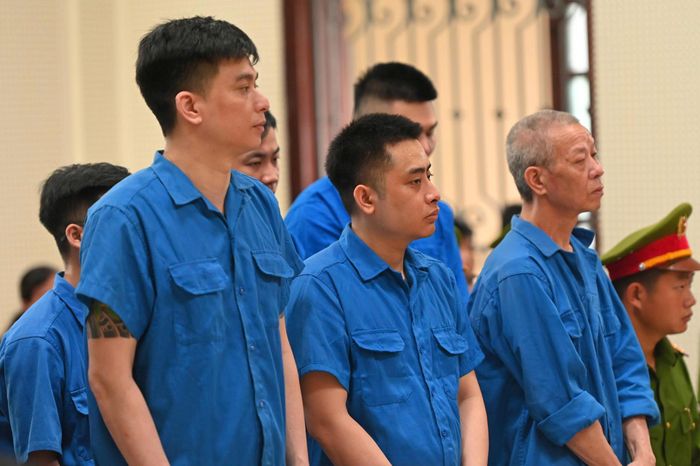 Các bị cáo tại phiên tòa. Ảnh: NS