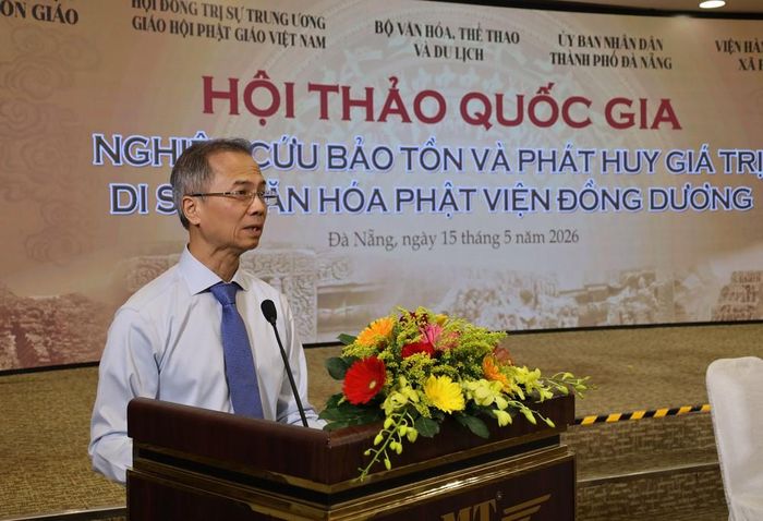 Phó Chủ tịch Viện Hàn lâm Khoa học xã hội Việt Nam Đặng Xuân Thanh phát biểu tại hội thảo. Ảnh: Trần Lê Lâm - TTXVN