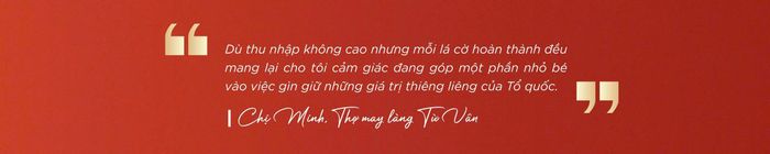 Chia sẻ của chị Minh - thợ may cờ tại làng Từ Vân