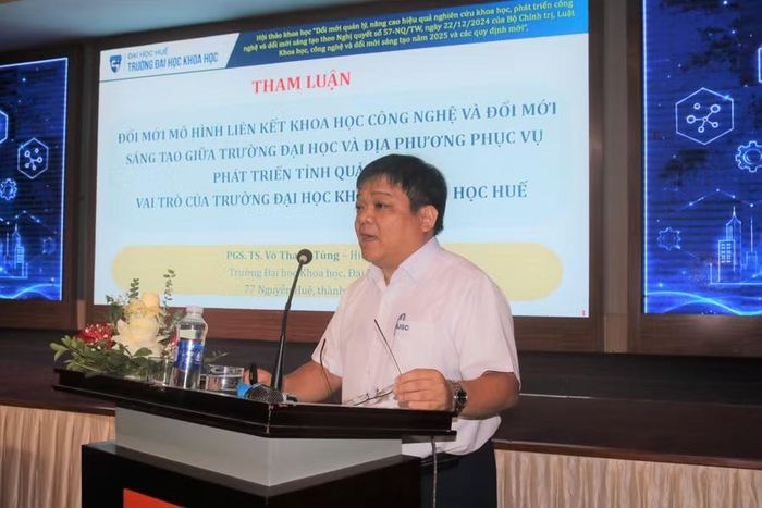 Ông Võ Thanh Tùng, Hiệu trưởng Trường Đại học Khoa học, Đại học Huế đề xuất mô hình liên kết chiến lược nhằm tháo gỡ các nút thắt về cơ chế và dữ liệu.