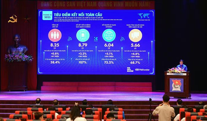 Nhiều tham luận đã được trình bày tại chương trình. Trong ảnh, anh Nguyễn Thái An - Ủy viên BTV T.Ư Đoàn, Phó Trưởng Ban Công tác Đoàn trình bày tham luận. Ảnh: Xuân Tùng