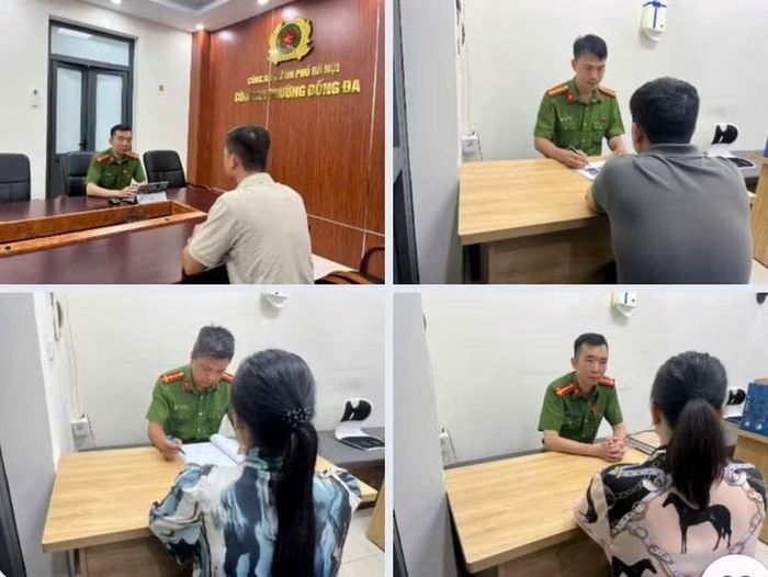 Công an phường Đống Đa đã yêu cầu những người có liên quan đến trụ sở làm việc.