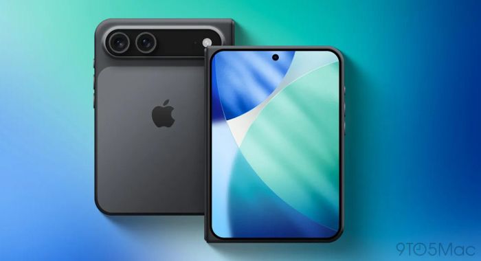 Hình ảnh được cho là iPhone Ultra - chiếc iPhone gập đầu tiên của Apple. Ảnh: 9to5mac