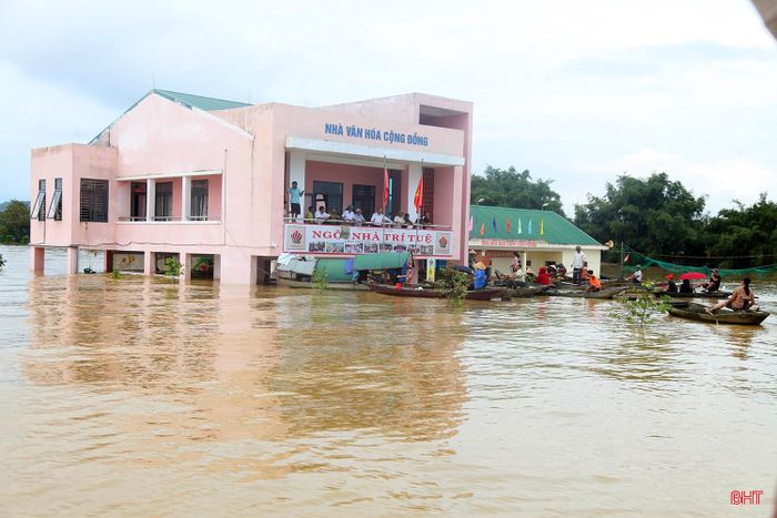 Nhà văn hóa cộng đồng kết hợp tránh trú bão, lũ tại thôn Tiền Phong, xã Đức Quang, tỉnh Hà Tĩnh đã phát huy được tác dụng vào mùa mưa lũ.