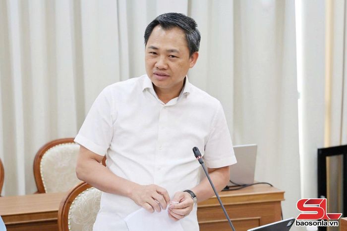 Đồng chí Nguyễn Đình Việt, Phó Bí thư Tỉnh ủy, Chủ tịch UBND tỉnh, phát biểu ý kiến tại hội nghị.