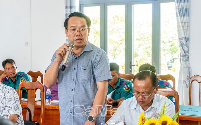 Ông Trần Công Hoằng, Giám đốc VQG U Minh Hạ, phát biểu tại hội nghị.