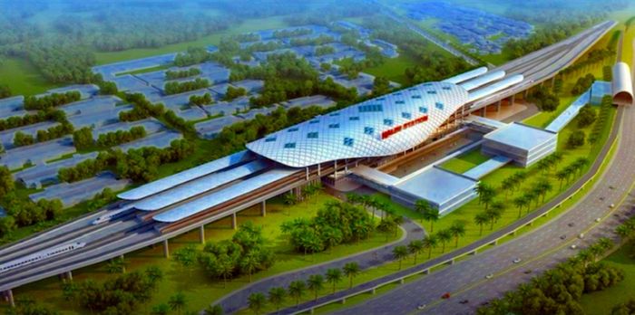 Phối cảnh ga đường sắt tốc độ cao. 