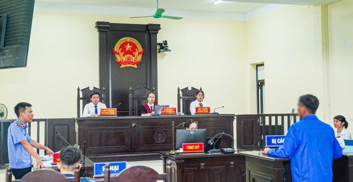 Quang cảnh phiên xét xử bị cáo Lê Đình Tâm.