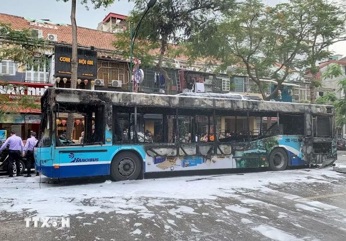 Hiện trường vụ cháy. (Ảnh: Tuấn Đức/TTXVN)