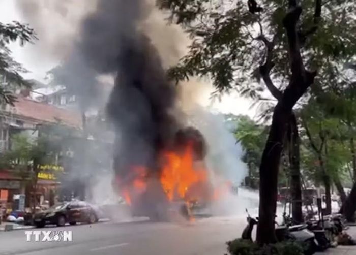 Hiện trường vụ cháy. (Ảnh: TTXVN phát)