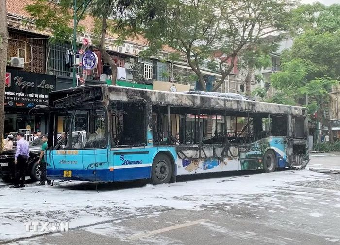 Hiện trường vụ cháy. (Ảnh: Tuấn Đức/TTXVN)