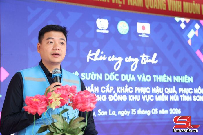 Đại diện UN-Habitat tại Việt Nam phát biểu tại lễ khởi công