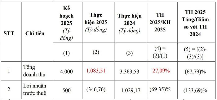 Kết quả kinh doanh năm 2025 của Sunshine Homes. Ảnh: SSH
