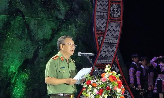 Trung tướng Đỗ Triệu Phong, Cục trưởng Cục Truyền thông CAND phát biểu tại chương trình.