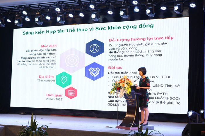 TS.BS. Lê Thị Thu Hiền trình bày tổng quan và kết quả dự án.