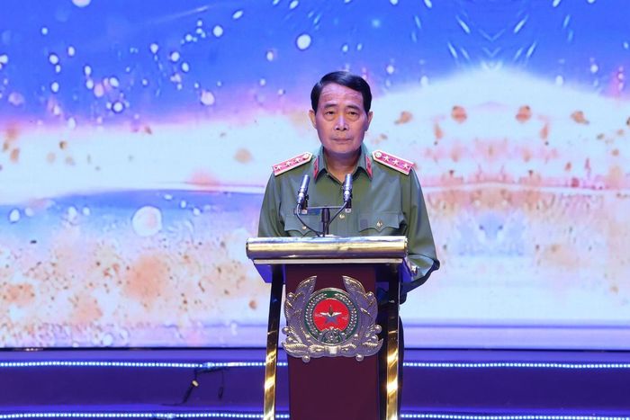 Thượng tướng Lê Quốc Hùng, Ủy viên TƯ Đảng, Thứ trưởng Bộ Công an, phát biểu chỉ đạo